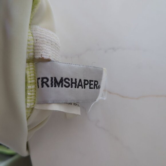 Trimshaper Women's one piece lime green black swimsuit size 14 ruched side - Picture 7 of 15